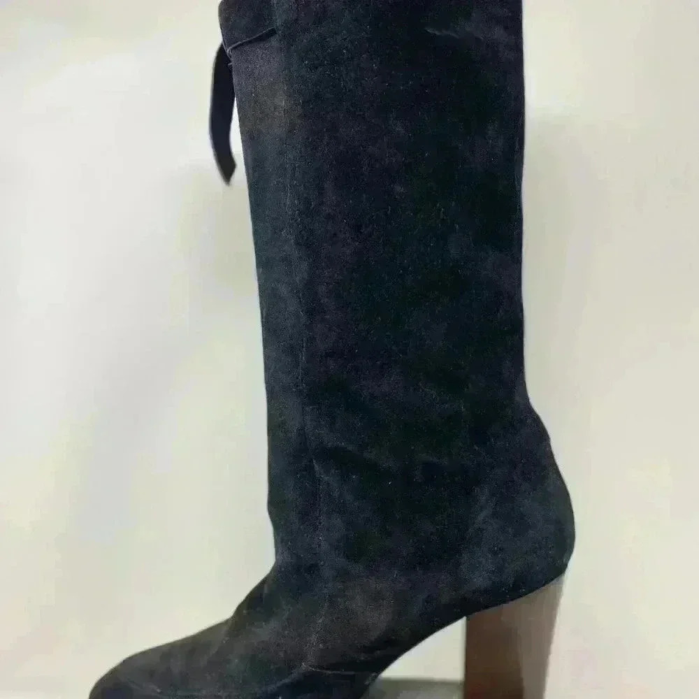Megumi Ochi Black Suede Boot, size 38